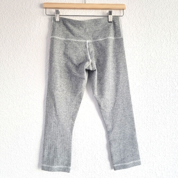 Lululemon Herringbone Light Gray Cropped Leggings Sz 4 Rare Pattern - Picture 2 of 14